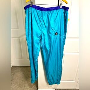 Vintage Men’s Woolrich Sea Jade & Purple Nylon Windbreaker Pants Zipper Legs 2XL